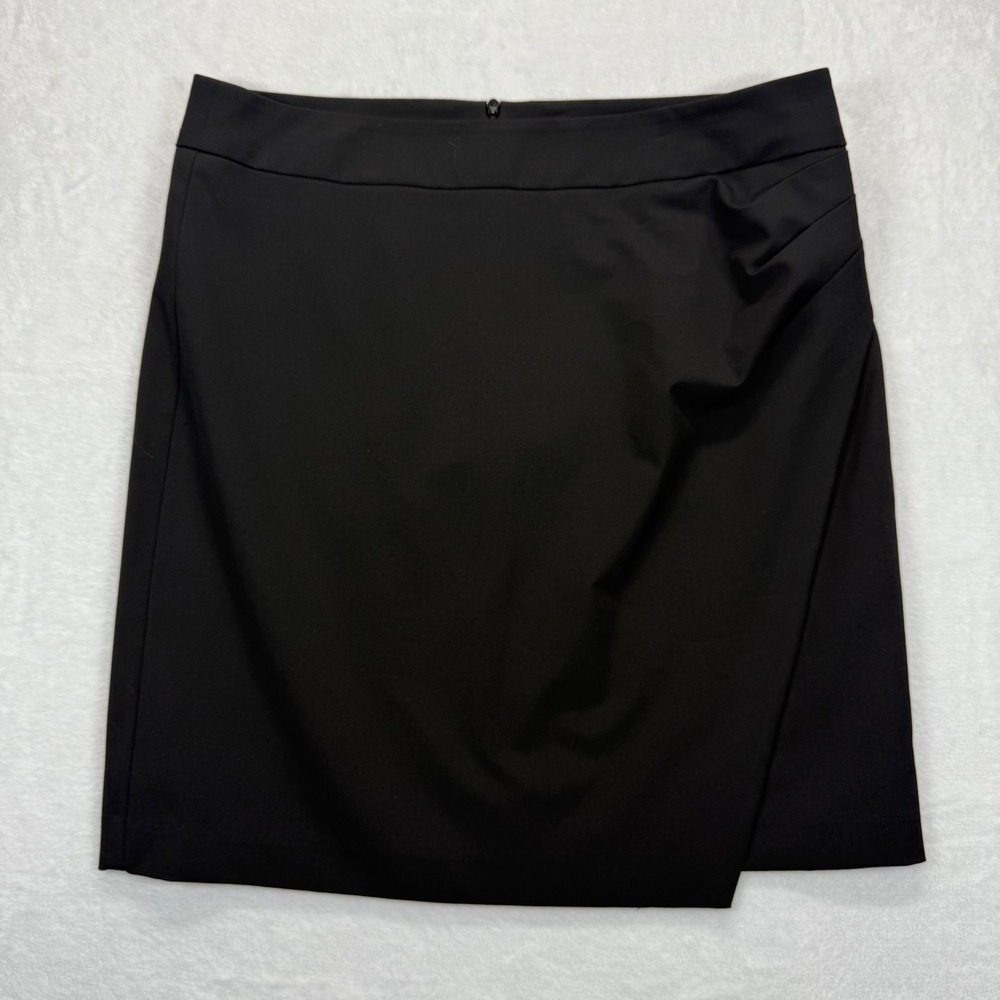 Trina Turk Mini Skirt Black Asymmetrical Fitted Career Party‎ Size 8